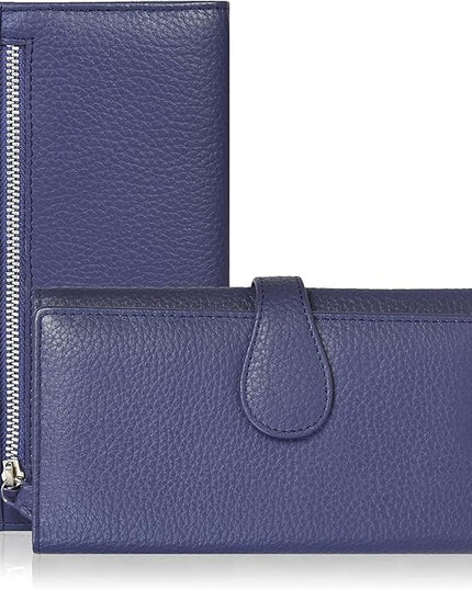 Real Leather Women Wallet Leather with RFID Blocking -Trifold Card Holder Designer Ladies Clutch with ID Window Wallets