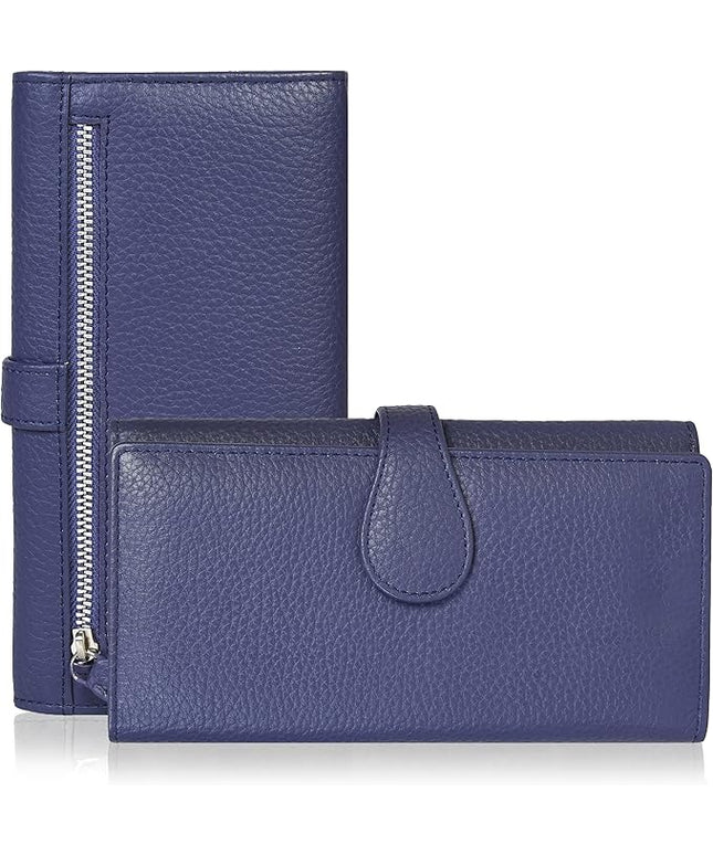 Real Leather Women Wallet Leather with RFID Blocking -Trifold Card Holder Designer Ladies Clutch with ID Window Wallets
