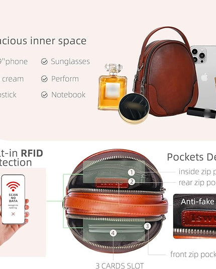 Iswee Small Crossbody Bags for Women Travel Leather Shoulder Bag Mini Purses and Handbags Designer Satchel Ladies Hand Bag