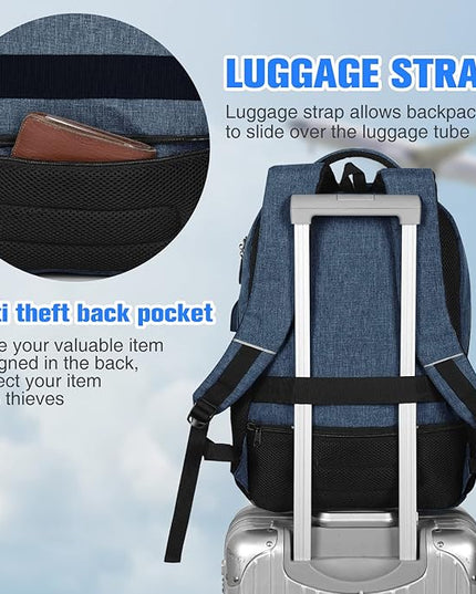 Paude Backpack School, Laptop, Bookbag for Teen Boys 15.6 Inch College, Business, Work, Travel (Blue, 15.6 inch)