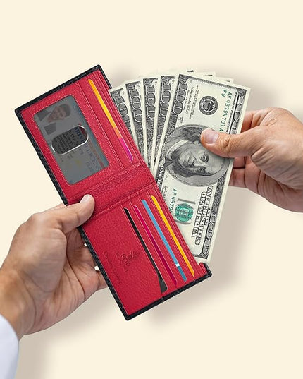 Oak Leathers Slim Leather Wallet for Men - RFID Wallets Credit Card Holder Ultra Thin Gift for Mens, Front Pocket Minimalist Design