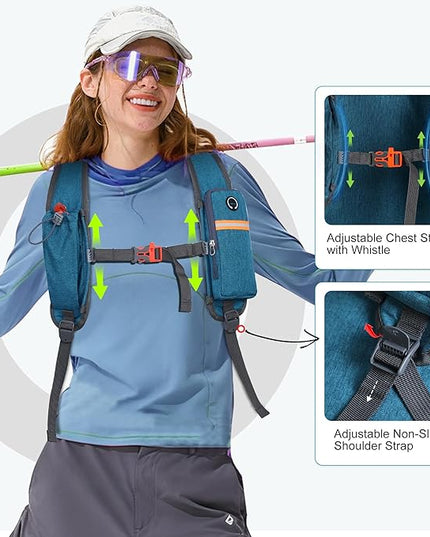 FIORETTO 10L Hiking Backpack for Women Men Mini Packable Backpack Lightweight Small Daypack for Camping Travel Outdoor, Turquoise