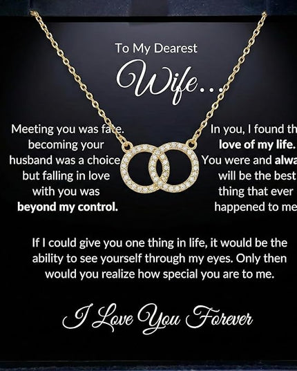 Evername To My Wife, Beautiful Necklace with an Emotional Message Card in a Luxury LED Jewelry Box. Great Birthday, Anniversary, Valentines Day Gift