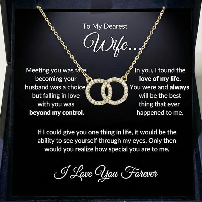 Evername To My Wife, Beautiful Necklace with an Emotional Message Card in a Luxury LED Jewelry Box. Great Birthday, Anniversary, Valentines Day Gift