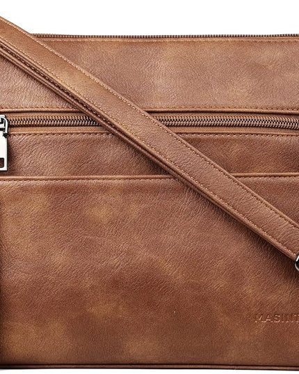 MASINTOR Crossbody Bags for Women, Lightweight Medium Crossbody Purse, Soft Leather Women's Shoulder Handbags with Tassel