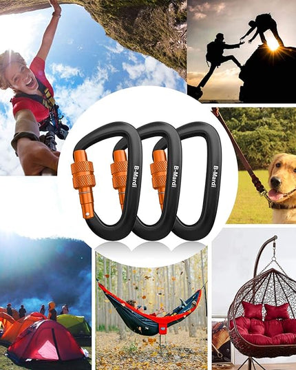 Carabiner Clips Heavy Duty 12kN (2697 lbs)-Lightweight Locking Carabiners for Camping, Hiking, Hammock, Dog Leash Harness, Outdoor and Gym etc, Keychains& Utility
