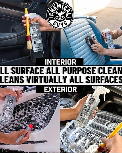 Chemical Guys Nonsense Colorless & Odorless All Surface Cleaner - Interior Cleaner, Safe for Vinyl, Rubber, Plastic, Carpet, and Upholstery, pH Balanced, Residue-Free, Unscented, 16 Fl Oz, Pack of 2