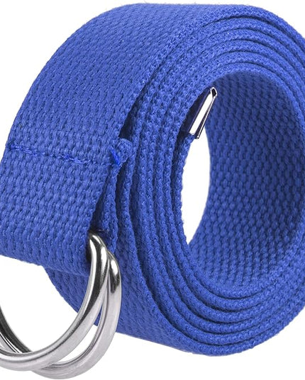 Gelante Canvas Web D Ring Belt Silver Buckle Military Style for men & women 1 or 3 pcs