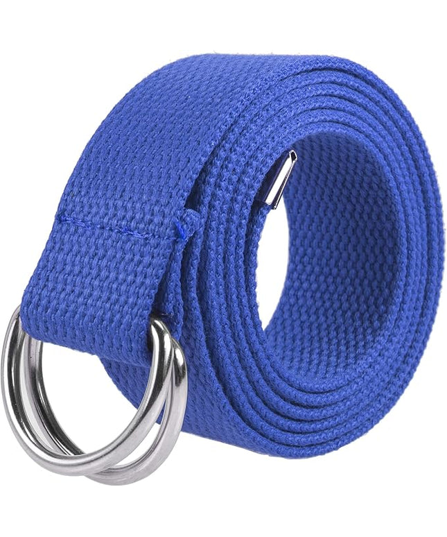 Gelante Canvas Web D Ring Belt Silver Buckle Military Style for men & women 1 or 3 pcs