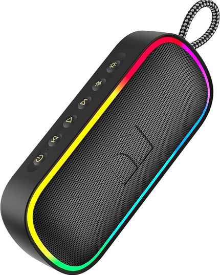Monster S150 Plus Portable Speaker - IPX7 Waterproof Bluetooth Speaker 40W with Dynamic RGB Lights, Bluetooth 6.0, 15H Playtime, TF Card/AUX Input/Type-C, Wireless Speaker for Outdoor, Travel, Black