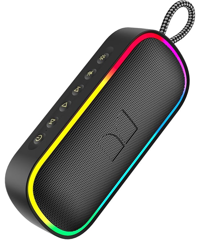 Monster S150 Plus Portable Speaker - IPX7 Waterproof Bluetooth Speaker 40W with Dynamic RGB Lights, Bluetooth 6.0, 15H Playtime, TF Card/AUX Input/Type-C, Wireless Speaker for Outdoor, Travel, Black