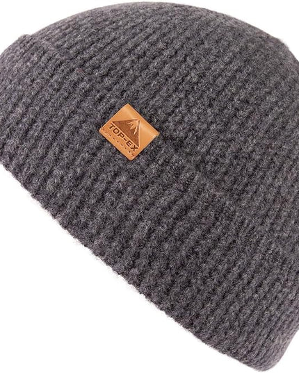 TOP-EX PolarWool™ 100% Merino Wool Fisherman Beanie Hat | Soft Single Layer Warm Short Sailor Trawler Cap for Men Women