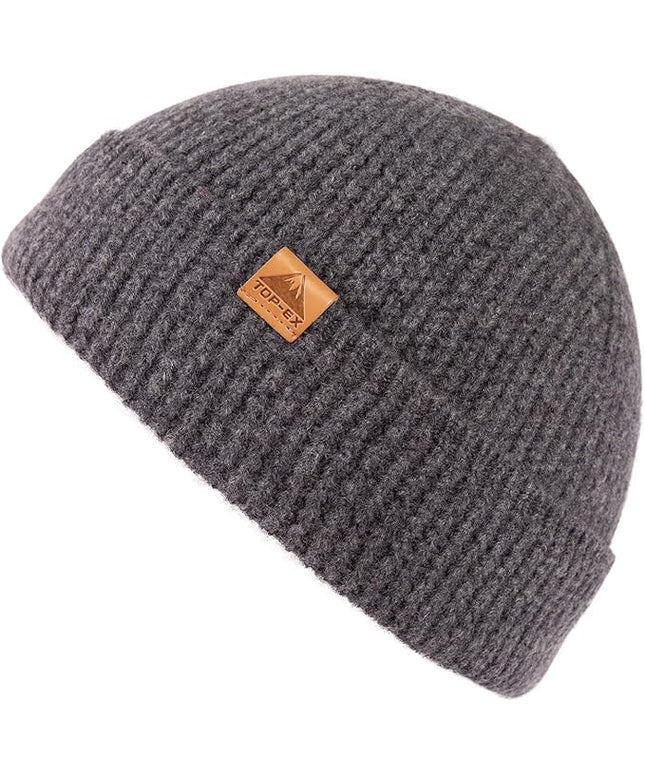 TOP-EX PolarWool™ 100% Merino Wool Fisherman Beanie Hat | Soft Single Layer Warm Short Sailor Trawler Cap for Men Women