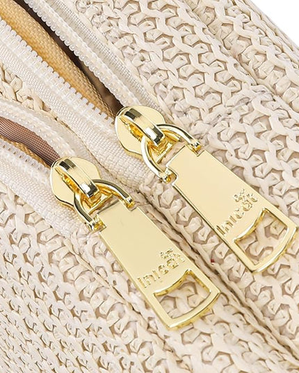 INICAT Faux Straw Crossbody Bags Beach Gifts Valentines Day Her Cruise Ship Essentials Women Summer Small Sling Purses