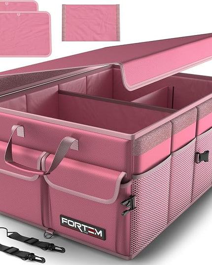 FORTEM Trunk Organizer For SUV Car Trunk Organizer, Foldable Storage, Car Accessories for Women Men, Collapsible Bag, Perfect Christmas Gifts, 600D Oxford, Non Slip Bottom, Straps, Soft Cover (50L)