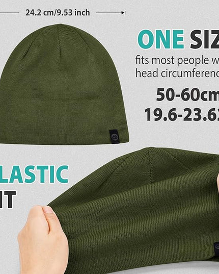 Beanie for Men, Soft Cotton Beanie for Women, Warm Unisex Winter Hat, Running Skull Cap for Cold Weather Activities