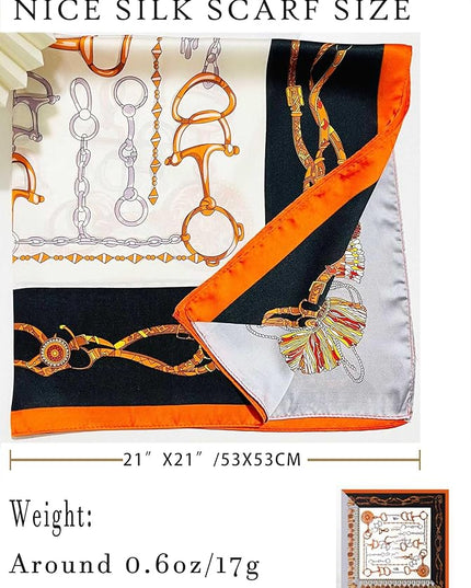 100% Mulberry Silk Scarf for Women Hair Lightweight Square Neckerchief Wrap For Head Scarves 21"