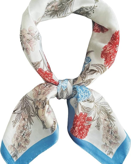MINIDORA Satin Scarves for Women 27.5 × 27.5 inches Medium Square Elegant Silk Feeling Head Scarf