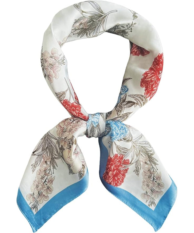 MINIDORA Satin Scarves for Women 27.5 × 27.5 inches Medium Square Elegant Silk Feeling Head Scarf