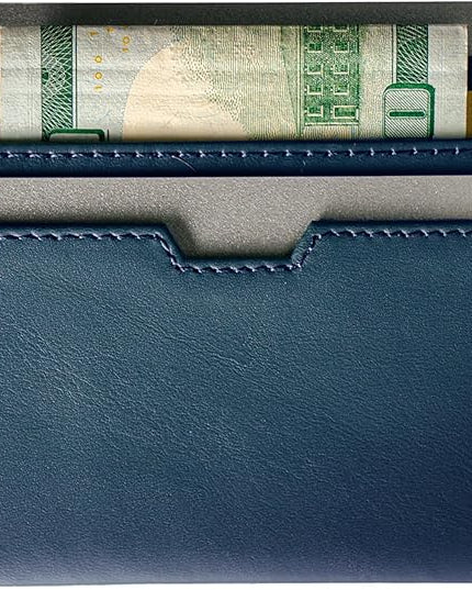 Vaultskin MOORGATE Slim Card Holder - Minimalist Leather Wallet, RFID Blocking Sleeve, Fits Front Pocket, for Men and Women