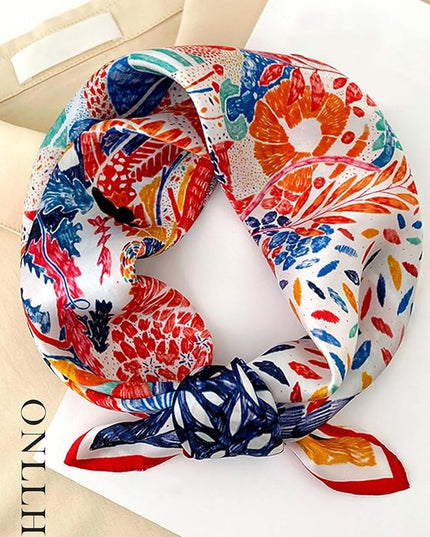 100% Mulberry Silk Scarf for Women Hair Lightweight Square Neckerchief Wrap For Head Scarves 21"