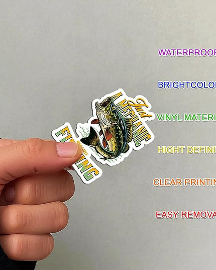 Fishing Stickers Pack 100 PCS Funny Fish Sticker Waterproof Vinyl for Water Bottles, Scrapbook, Tackle Box, Gift for Men, Son, Adult, Teen Car Birthday Gifts Decal
