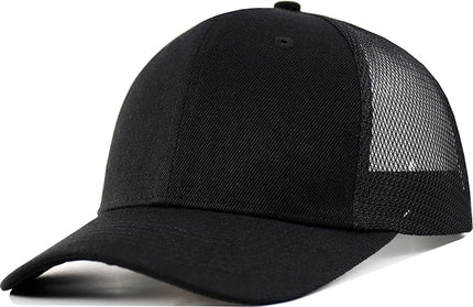 Mesh Snapback Hat (M/L/XL/XXL) - Blank Structured Men's Trucker Hats-Baseball Caps - Adjustable Ball Cap