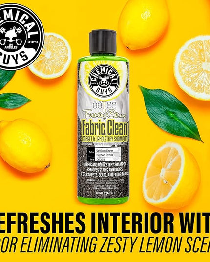 Chemical Guys CWS203 Foaming Citrus Fabric Clean Carpet & Upholstery Cleaner (Car Carpets, Seats & Floor Mats), Safe for Cars, Home, Office, & More, 128 fl oz (1 Gallon), Citrus Scent