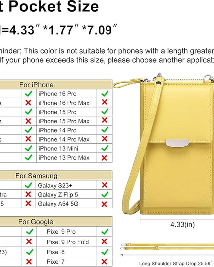 KUKOO Small Crossbody Bag Cell Phone Purse Wallet with Credit Card Slots for Women