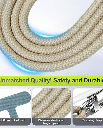 Phone Lanyard & Phone Wrist Strap, 3 in 1 Adjustable Anti Theft Phone Strap for Travel Hiking Cycling Climbing