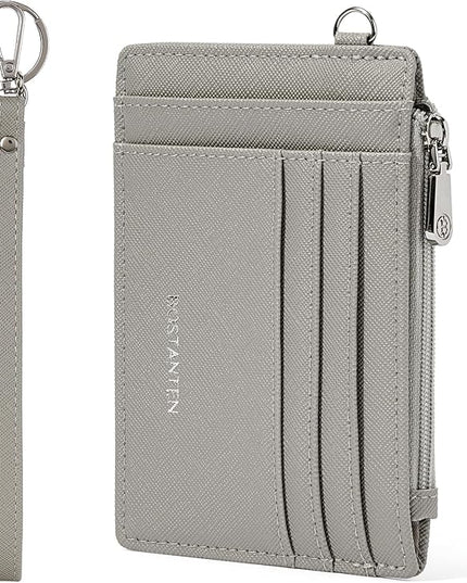 BOSTANTEN Small Wallet For Women RFID Leather Credit Card Holder Slim Wristlet Keychain Wallet With Zipper Pocket