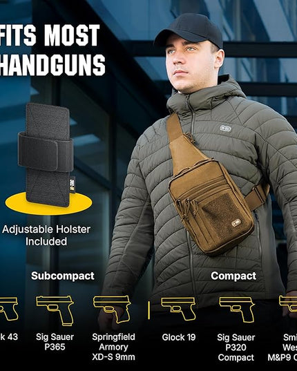 M-Tac CCW Sling Bag for Men & Women - EDC Shoulder Bag Tactical - Crossbody Concealed Carry Bag - Mens Chest Pack