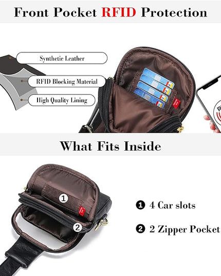INICAT Sling Bag for Women Touchscreen Small Crossbody Cell Phone Purse Fanny Pack