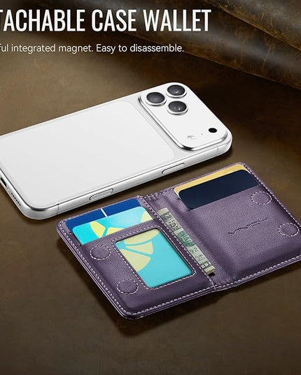 Vinich for MagSafe Wallet Magnetic RFID Blocking Card Holder Compatible with MagSafe Phones and Cases, Strong Magnet Minimalist Phone Wallet for iPhone 17/16/15/14/13/12/ Pro/Max/Plus, Purple