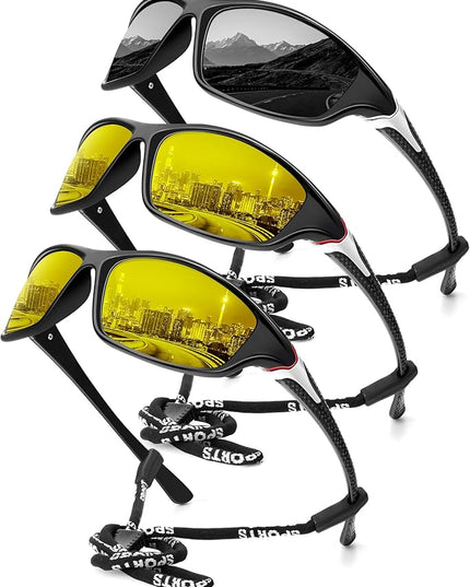 KALIYADI 4 Pack Polarized Sunglasses-Men Sports Sun-glasses: Mens Sunglasses UV Protection for Fishing Driving Cycling