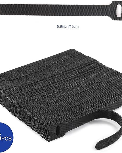 Reusable Cable Ties, 126 PCS 6 Inches Adjustable Cord Straps Wire Organizer Cord Wrap and Hook Loop Cable Management