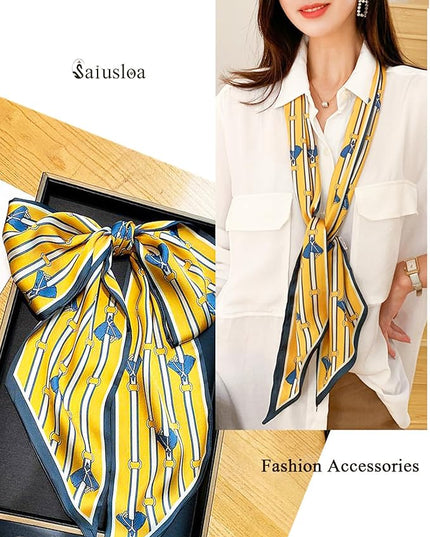 Purse Scarf For Handbags Head Scarves For Women's Hair Bags Scarfs Long Skinny Scarves Fashion Silky
