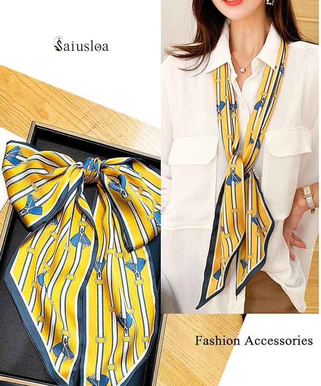 Purse Scarf For Handbags Head Scarves For Women's Hair Bags Scarfs Long Skinny Scarves Fashion Silky