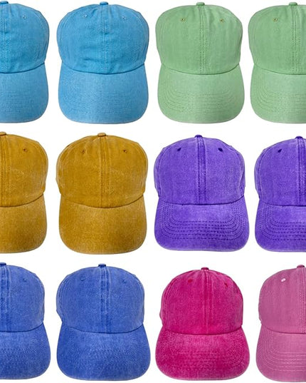 Roytrense Unisex 100% Cotton Washed Low Profile Dad Hat - Adjustable Baseball Cap for Outdoor Activities