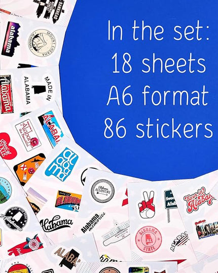 BulbaCraft Alabama Stickers for Laptop, Alabama Party Supplies & Decorations, Gifts for Women & Men