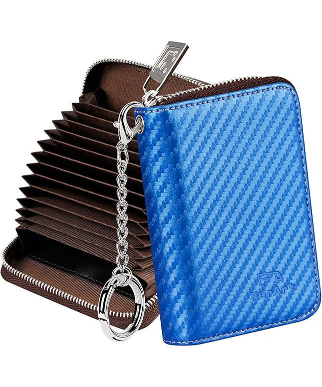 FurArt Zipper Wallet Women, RFID Blocking Credit Card Wallet, Business Card Holder, Compact Size KeyChain Wallet