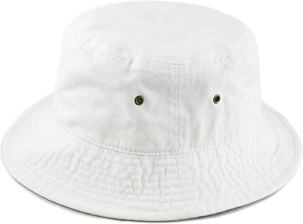 The Hat Depot Bucket Hat - Unisex 100% Cotton & Denim UPF 50 Packable Summer Travel Beach Sun Hat
