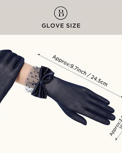 BABEYOND Lace Gloves for Women - Bow Short Prom Gloves Evening Elegant Accessories for Wedding Opera Party