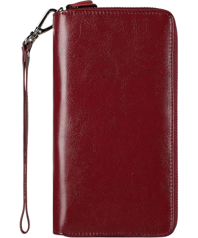 Lavemi Small Compact Women Wallet RFID Blocking Genuine Leather Bifold Purse with ID Windows
