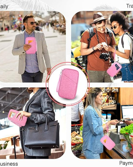 Passport Holder Family, Women Rfid Blocking Passport Wallet, Travel Essentials Premium Wallets, Waterproof Passport Holders Bag for Men Traveling, Travel Document Organizer Credit Cards Case