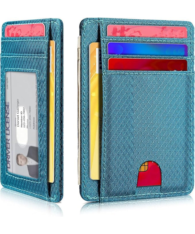 Artpaxy Slim Wallet for Men & Women, Minimalist Front Pocket Card Holder for Travel, RFID Blocking, Water Resistant Nylon Wallet for ID & Cash & Credit Card