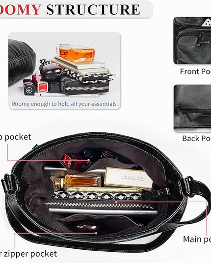 Crossbody Purses for Women Soft Vegan Leather Cross Body Handbag Lightweight Medium Shoulder Purse Travel Casual Bag