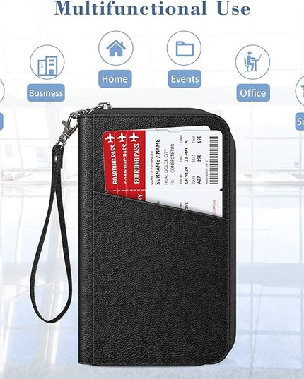 Fintie Family Passport Holder Wallet, RFID Blocking Travel Document Organizer Clutch Bag Credit Cards Case Cover for Women Men