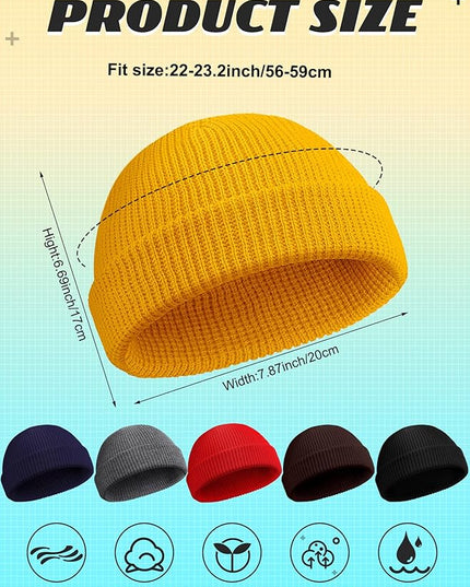 SATINIOR Fisherman Beanie Trawler Beanie Winter Watch Hat Roll up Edge Skullcap Unisex