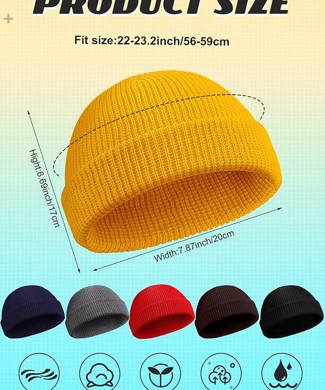 SATINIOR Fisherman Beanie Trawler Beanie Winter Watch Hat Roll up Edge Skullcap Unisex